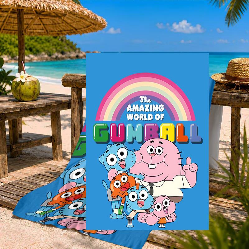 Gum-ball's Amazing World Beach Towel Microfiber Beach Towel, Lightweight and Quick-Dry, for Summer Travel, Swimming Pool Fan Birthday Gift