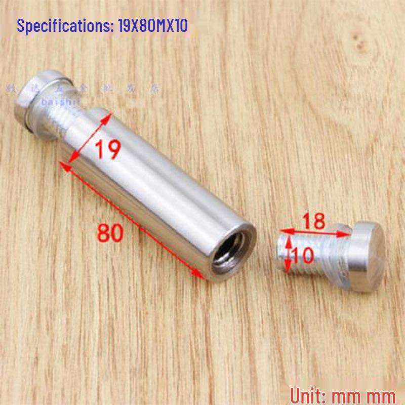Stainless Steel Double-Head Advertising Glass & Acrylic Support Screws