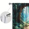 Room Darkening Panels Natural Beauty Forest Semi Curtains Half Suitable Home Decorative Curtain Artistic Made Of Polyester Washable
