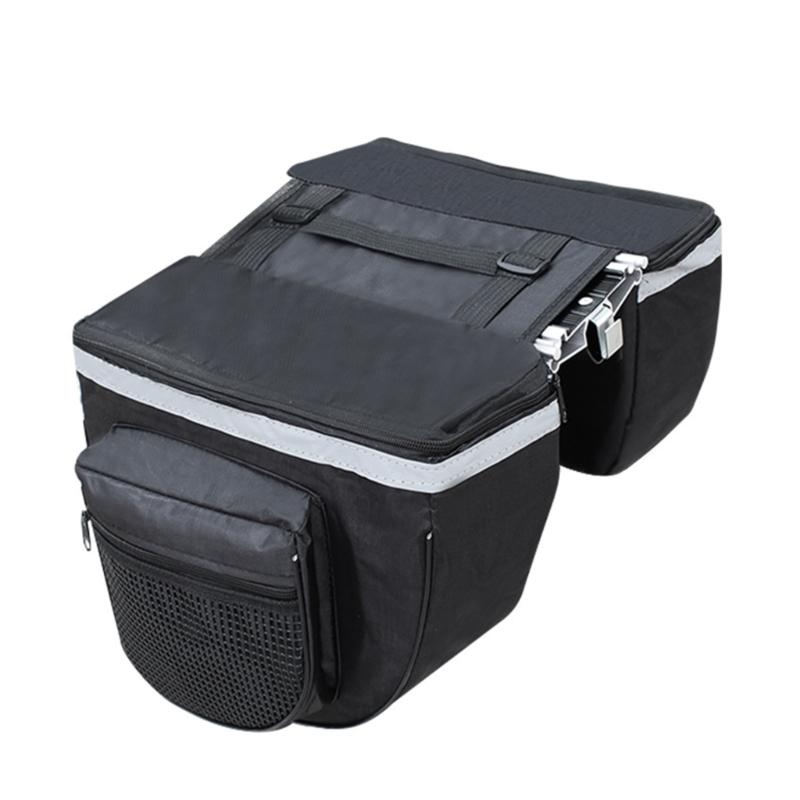 Water-Resistant Bike Rear Seats Saddles Bags Bike Luggage Carriers Trunk Bag with Reflective Trim Cycling Rear Rack Bag