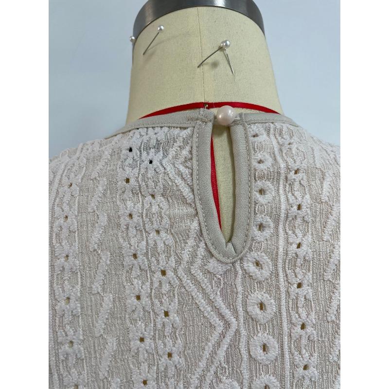 Women's Tank Tops Fashion Elegant Round Neck Lace Patchwork Loose Casual Tanks Vest for Women Spring and Summer Solid Color Crochet Office Lady Tops