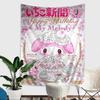 My Melody Pink Cute Anime Colorful Tapestry Wall Hanging Hanging Tarot Hippie Wall Rugs Dorm Wall Art Decor Girl Heart Kawaii An