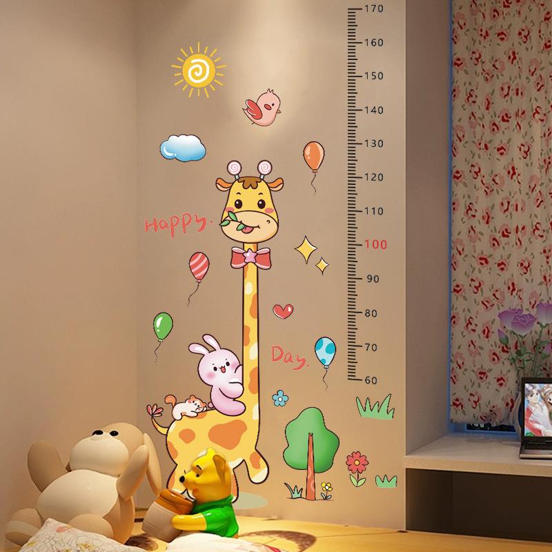 Cartoon Height Sticker Giraffe Baby Measuring Height Sticker Children Room Decoration Wall Sticker Self-adhesive XY9048