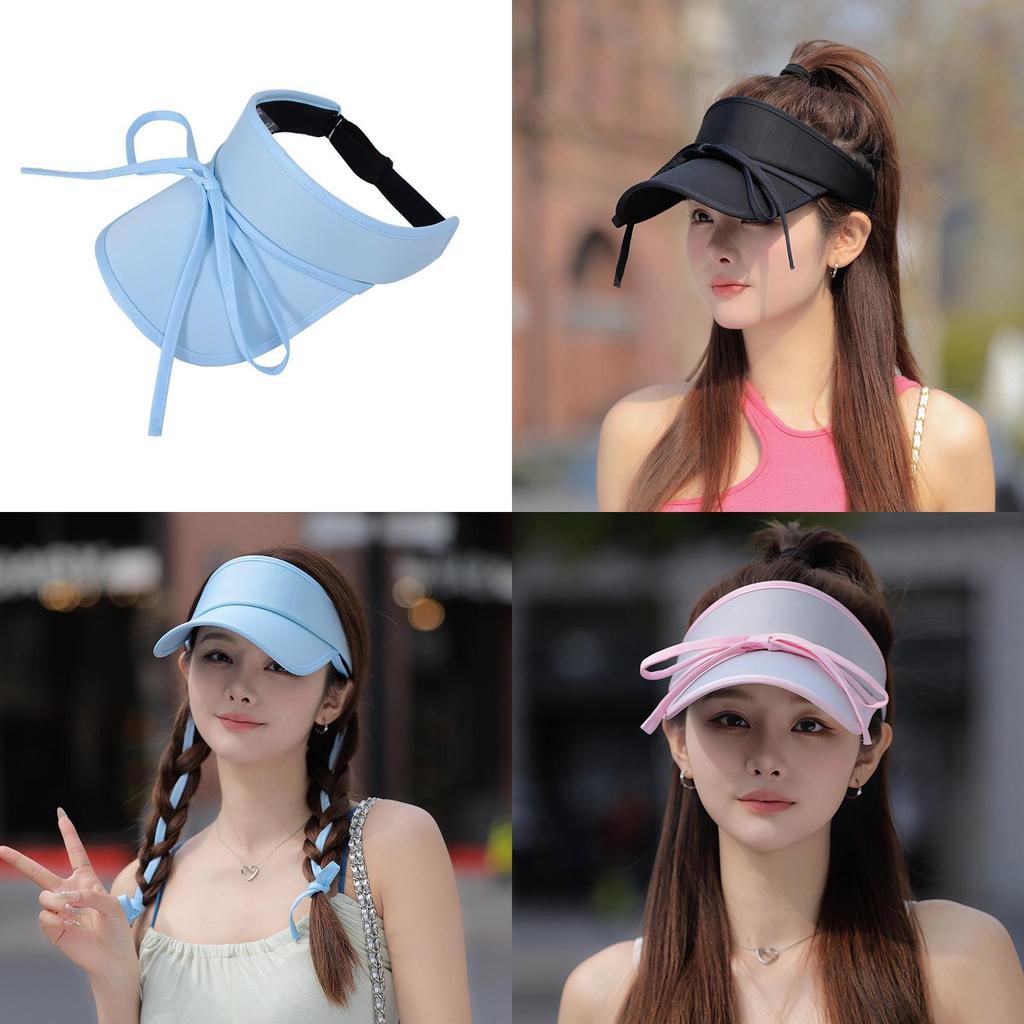 Summer Uv Protection Sun Hat With Butterfly Knot For Women Casual Outdoor Wear