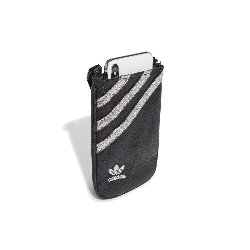 Adidas Originals Polyurethane Shoulder Bag, Crossbody Cell Phone Pouch Mini Unisex Black Adidas GN2142