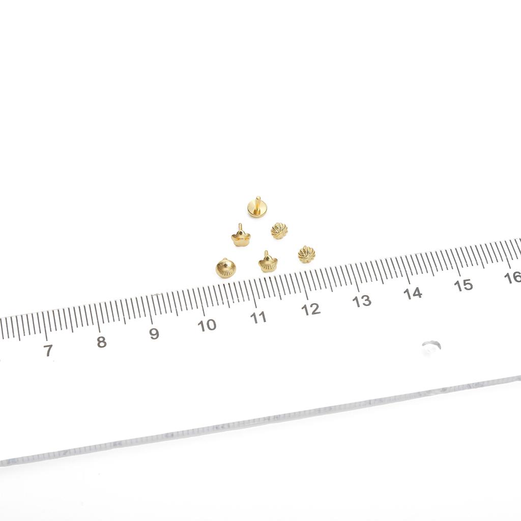 Copper Patterned Nail Cap Decorative End Cap for DIY Jewelry Making 10 Pcs