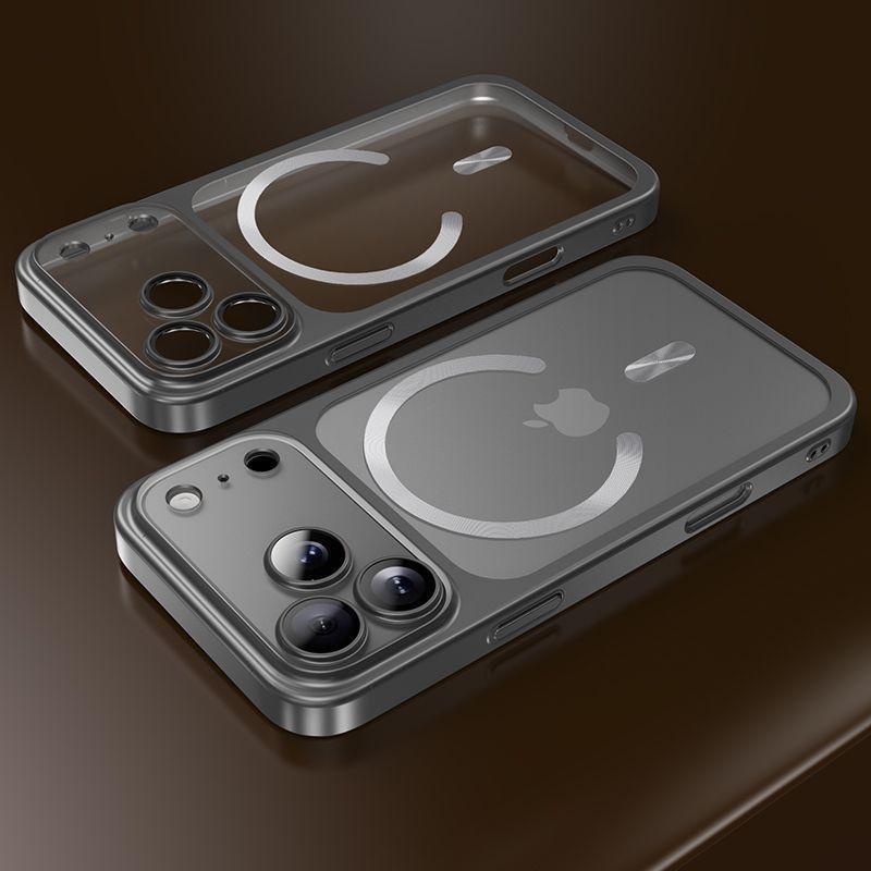 Transparent Plating Magnetic For Magsafe Phone Case For iPhone 17 Air 15 16 17 Pro Max Full Lens Protector Shockproof Hard Cover