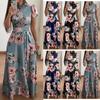 Autumn 2025 European-American Style Floral Print Short Sleeve Swing Dress for Women