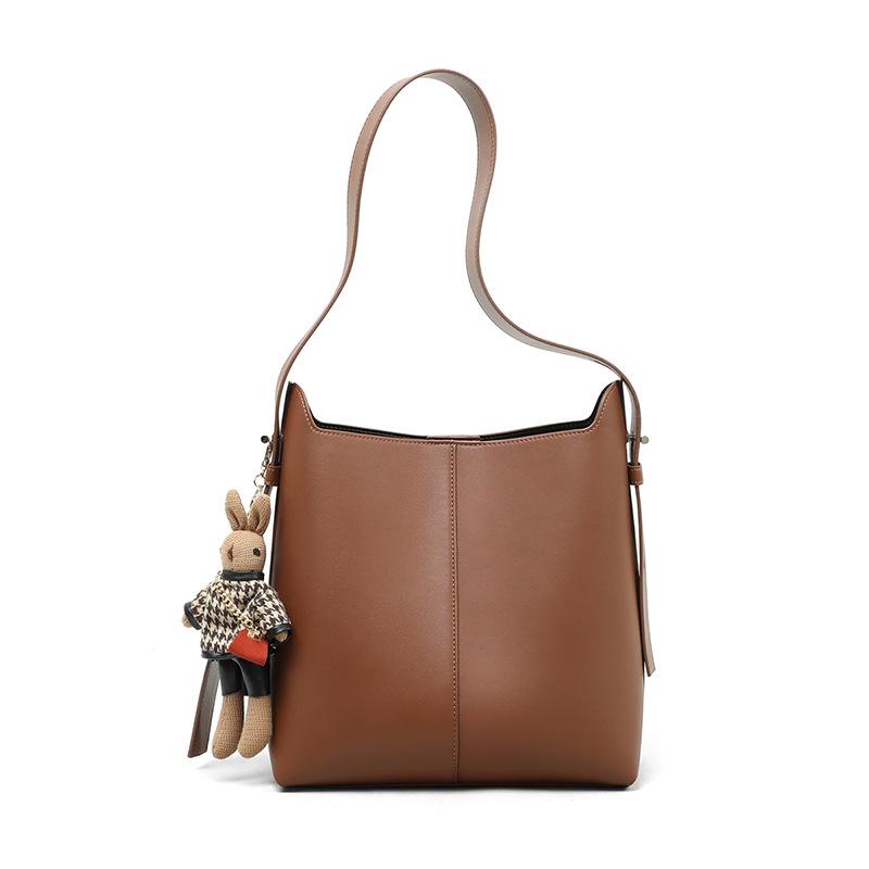 Neue Tasche Herbst- und Winterstil Damentasche Achseltasche Echtes Leder Bucket Bag Damen Vielseitige Pendeltasche Große Kapazität Umhängetasche