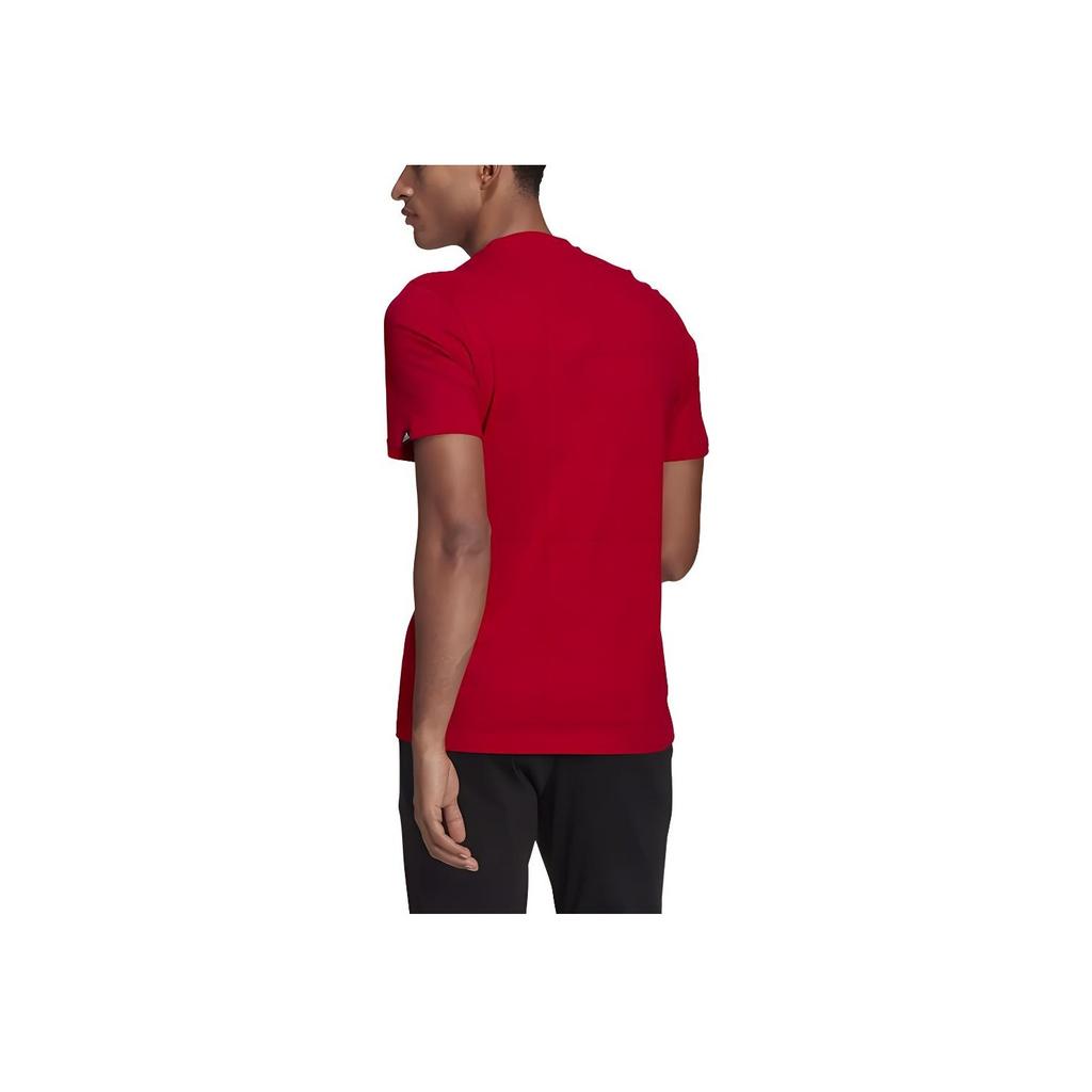 Adidas Alphabet Logo Print Round Neck Short Sleeve T-shirt Men Tops Red GL2401