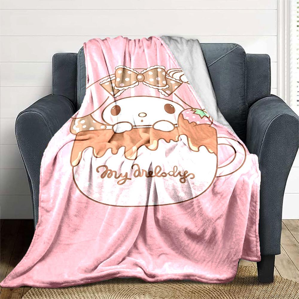 1pc My Melody blanket Lightweight Flannel Throw for Sofa Bed Travel Camping Livingroom Office Couch Chair