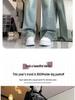 Women's Retro Distressed High-Waisted Wide-Leg Jeans, Loose & Slimming, Floor-Length Cigarette Pants