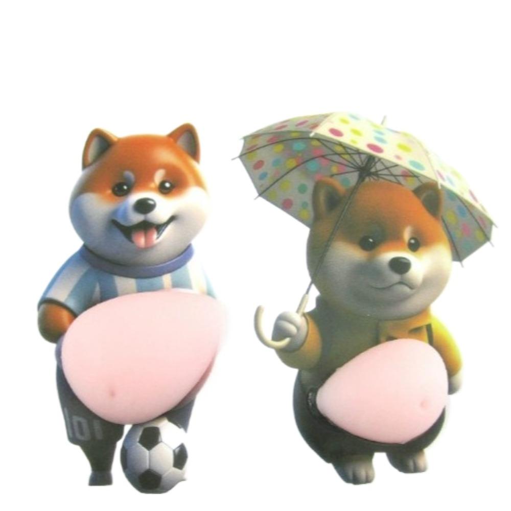 

Squeezable 3D Shiba Inu Stickers Dog Belly Sticker 3D Cute Puppy Sticker Children s Birthday Party 4pcs-B