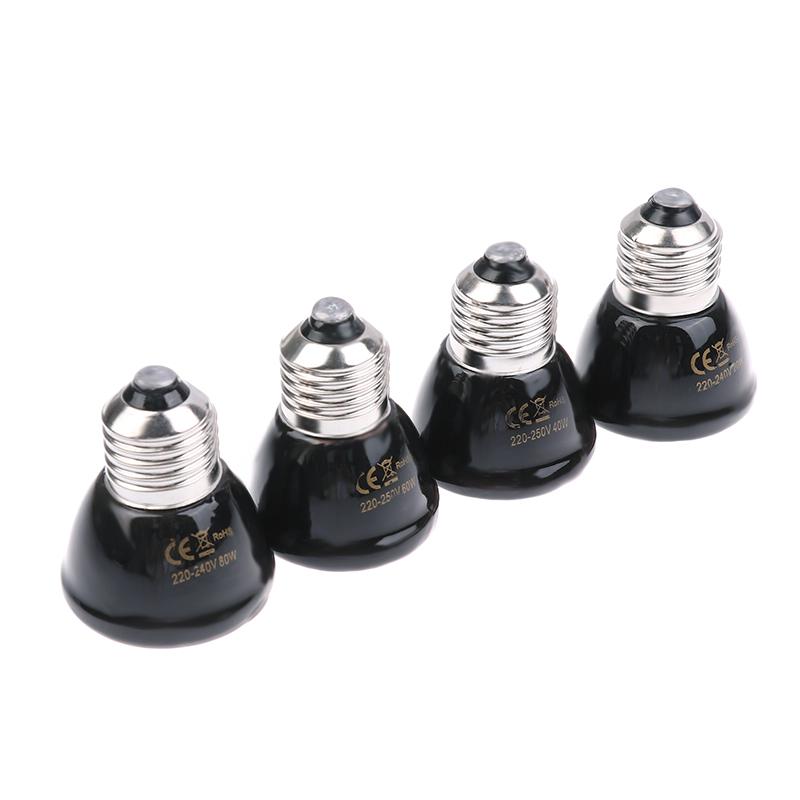 1 buc 220-240V Lampă de încălzire cu infraroșu îndepărtat Ceramică neagră E27 Bec încălzitor pentru animale de companie Incubator Pui Broască țestoasă Șopârlă Reptilă Lumină 20-80W