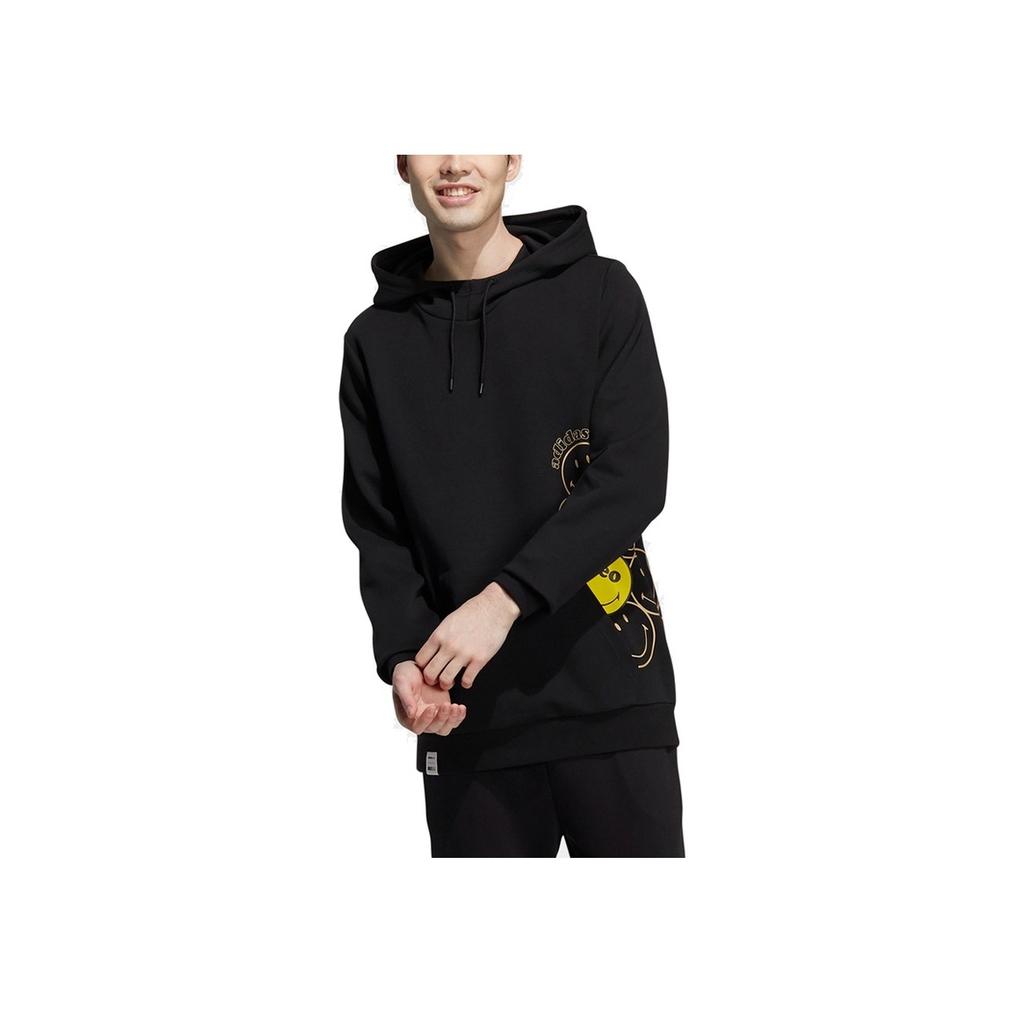 Adidas Neo X Smiley Co-Brand Casual Breathable Sports Hoodie Men Hoodie Black HE7955