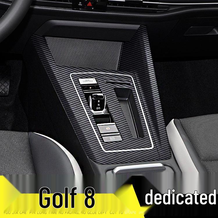Compatible with 2021 VW Golf 8th Gen Interior Mod: Carbon Fiber Center Console & Door Protection Stickers