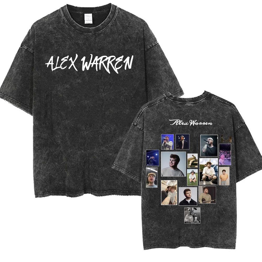 Alex Warren Little Orphan Alex Live Tour 2026 Graphic T Shirt Men's Clothing Vintage Washed T-shirts Casual O-Neck Loose T-shirt