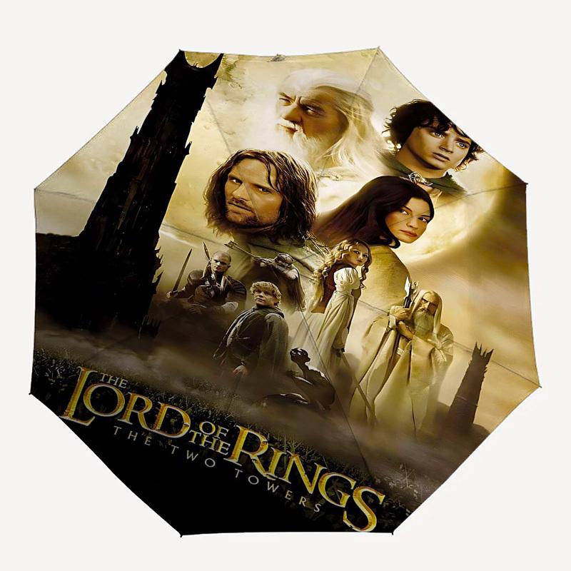 

1pc The Lord of the Rings The Two Towers Automatic Folding Umbrella - Compact 8-Rib Design, Durable Plastic & Iron1174L
