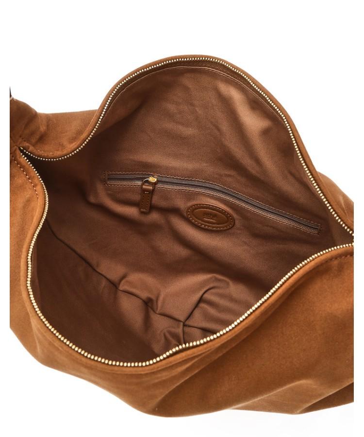 Athe Vanessabruno [Feve] Brown Suede Fabric Febe Shoulder Bag M Aaba5F105W2