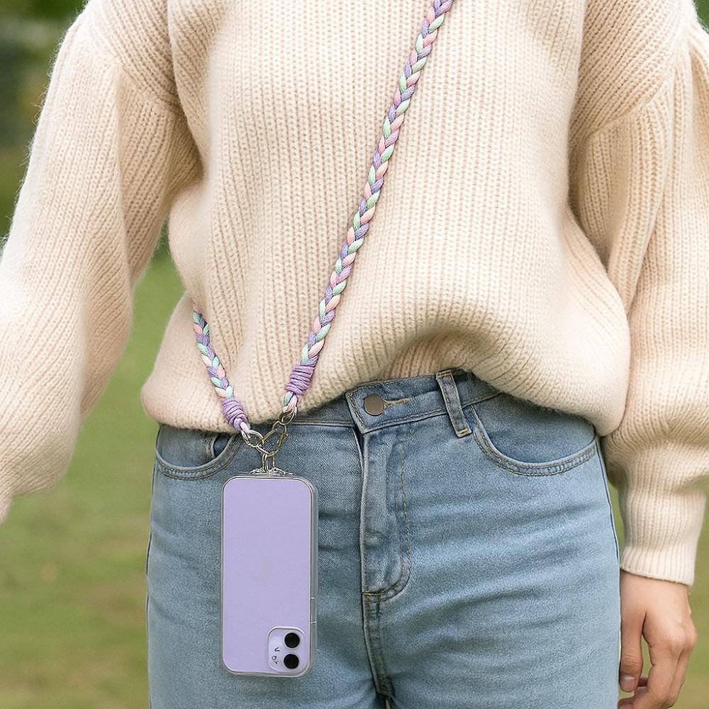 Nylon DIY Phone Crossbody Chain Long Mobile Phone Lanyard Phone Hanging Chain Car Key Accessories