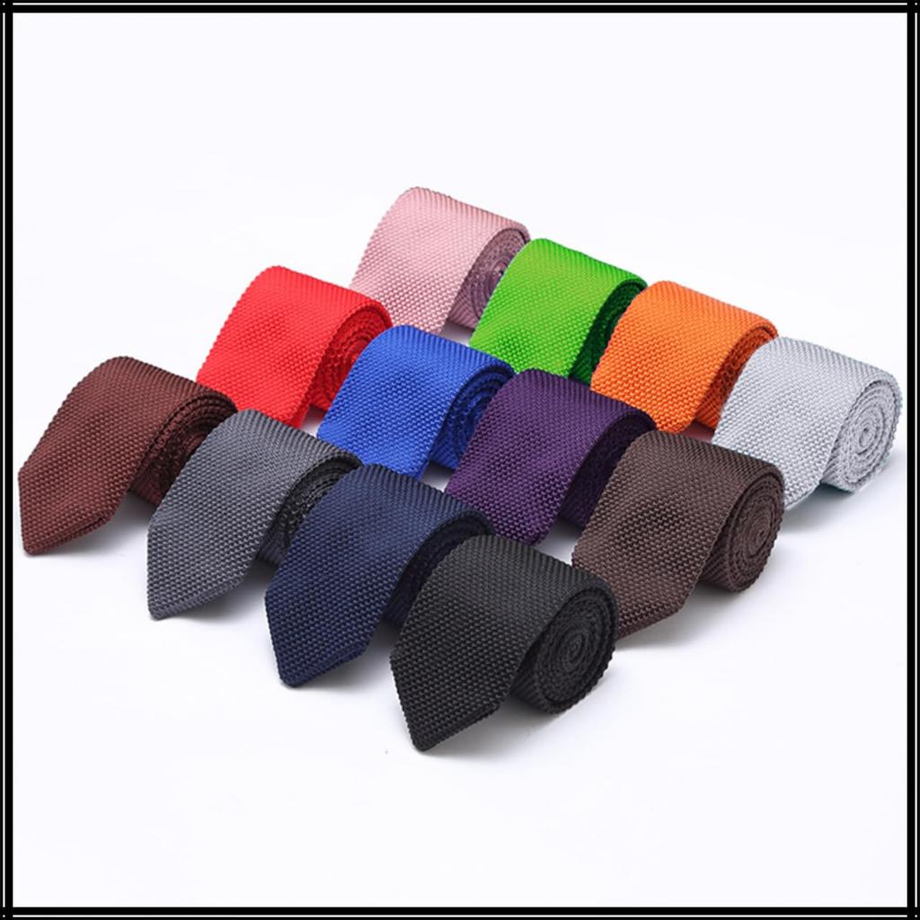 [White Fang] Plain Polyester Tie, Accessory, Suit, Stylish, Casual, Men's NC049 (Navy)