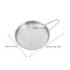 Round Stainless Steel Steak Serving Plate 7.5 Inch Brushed Silver Raised Rim Ergonomic Handle for Sushi Dessert Salad Western