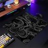 PC Small Keyboard Table Mats Mouse Pad Locking Edge Black and White Strata Liquid Mausepad Computer Mat Art Gaming Office Rug