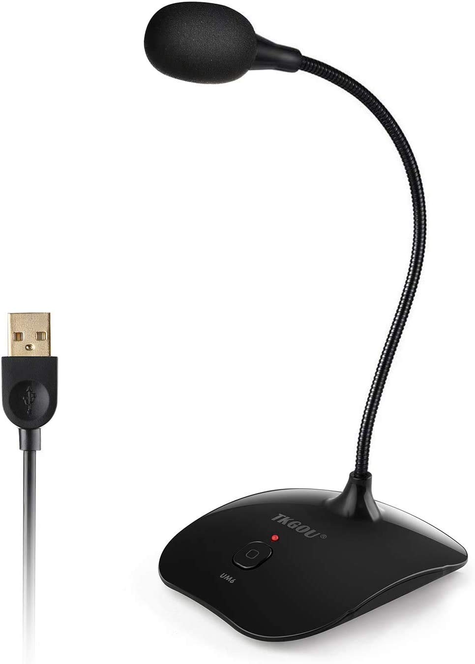 

TKGOU USB Microphone for PC Desktop with Mute Button, High Sensitivity, Omnidirectional 360° Sound Pickup, Suitable for Recording, Home Recording, Rem