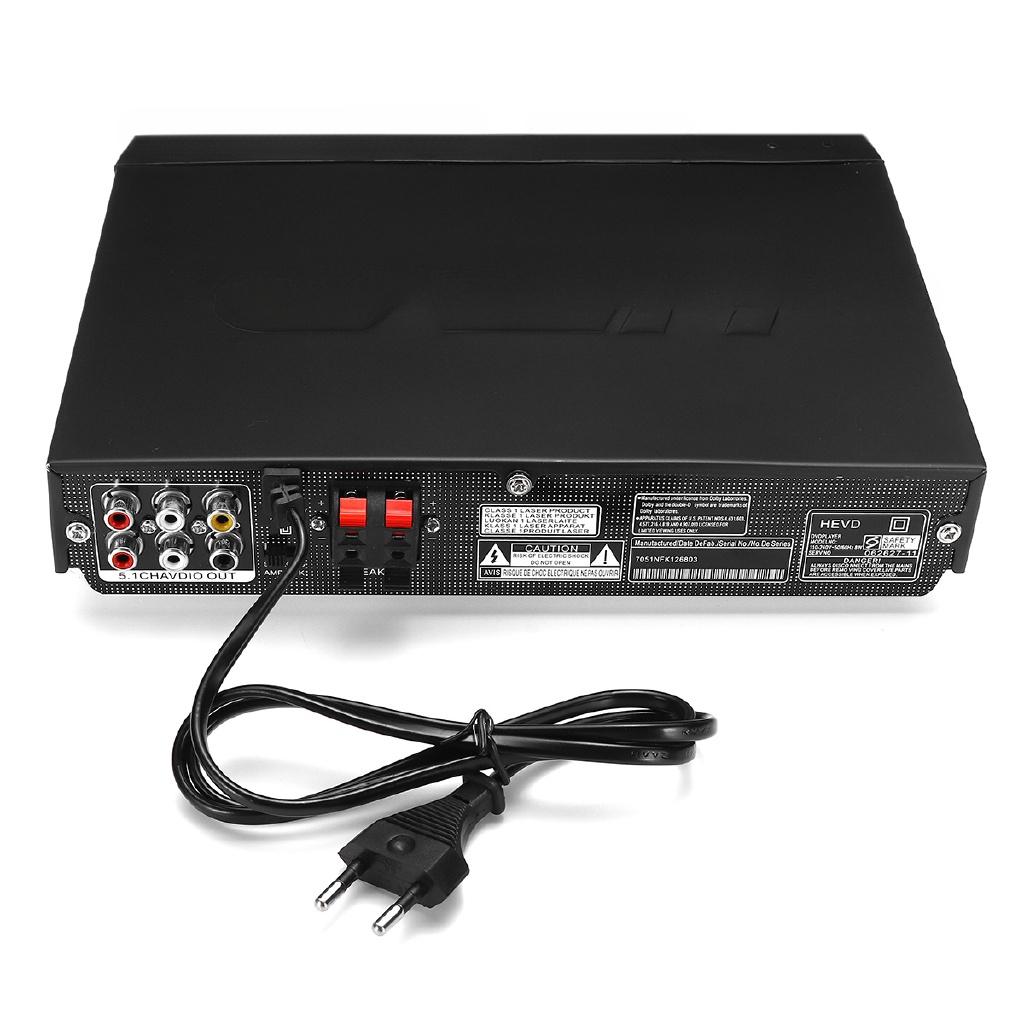 100-240V 50-60Hz DVD Player Compact Multi Region Free Full HD Mic USB Port With Remote Control Black Plastic EU