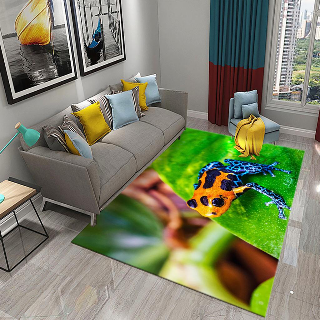 Frosch Teppich Bunt Niedlich Tier Muster Teppich für Badezimmer Rutschfeste Bereichsmatte Wohnzimmer Kinder Schlafzimmer Bodenmatte Eingangsdekor
