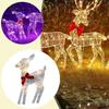 2D Outdoor Christmas Reindeer With Lights Iron Festive Display Decor With Bow Christmas Deer Decor For Family Friends Home Patio