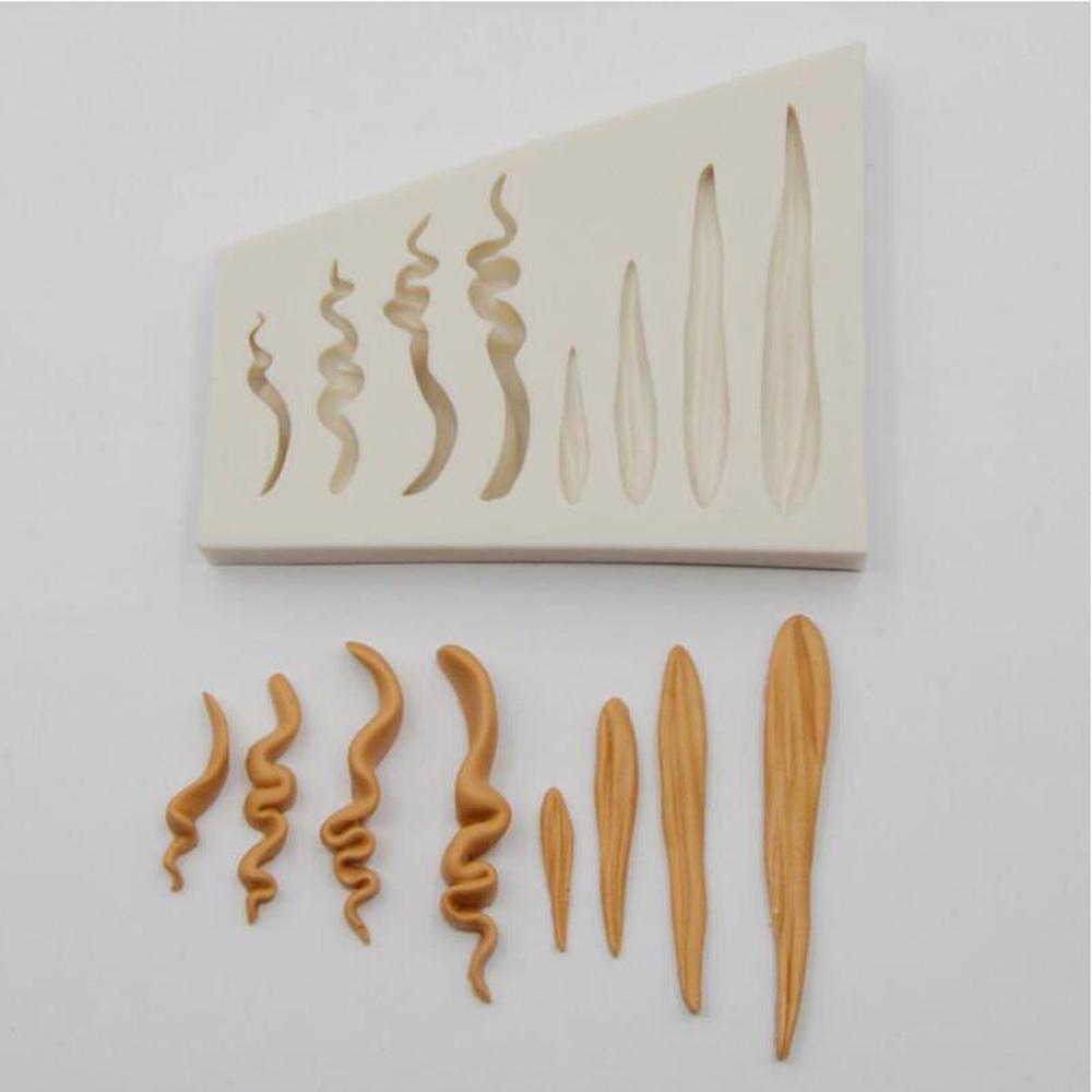 Silicone Mold Hair Shaped Fondant Cake Mold Chocolate Fudge Utensils Kitchen Baking Mold