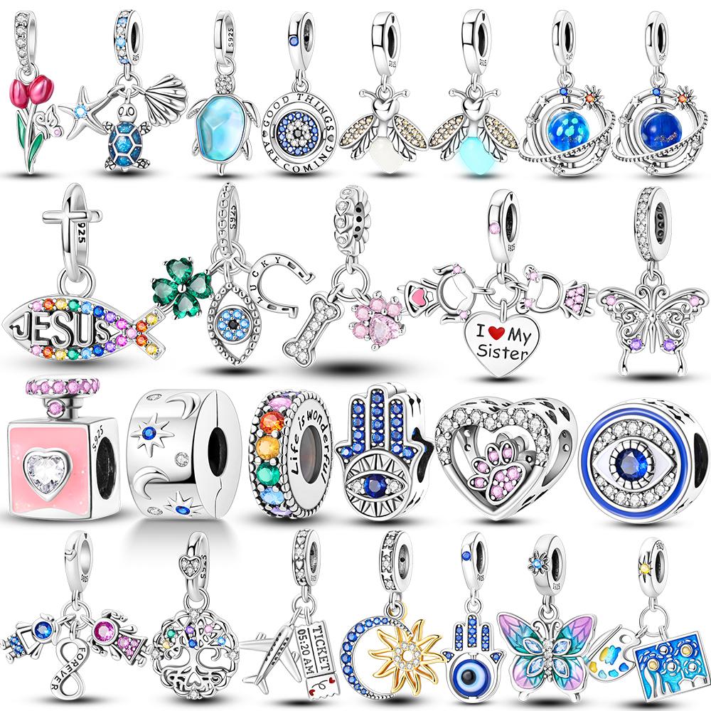 100% Copper Devil'S Eye Glowing Firefly Pendant Charms Beads Fit Original Mula Necklace Bracelet Women Jewelry