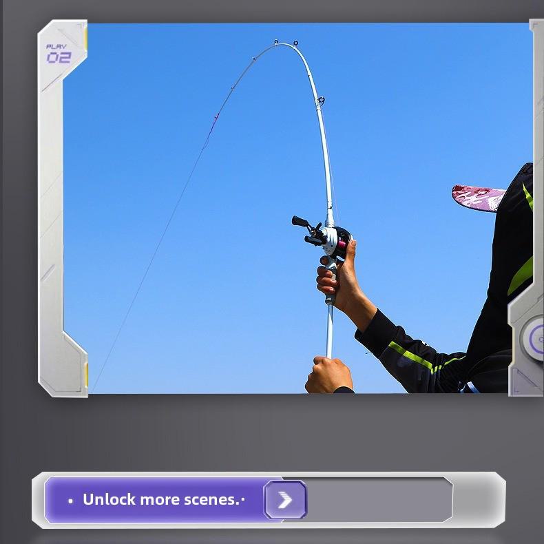 Adjustable Carbon Lure Rod with Gun Handle - Medium Light Weight, Straight Handle, Makou Leiqiang Rod for Casting Fishing.