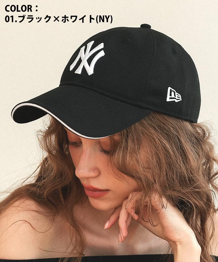 New Era 9TWENTY Long Visor Sun Visor MLB New York Yankees STYLISE Exclusive Adjustable Men Women Black White NY Free Size