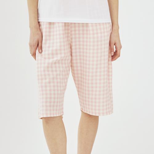 

[TERAWOOD HOMEWEAR] Мужские и женские клетчатые пижамные брюки 3/4 [Доставка из Кореи] 100% Оригинал Pink XL