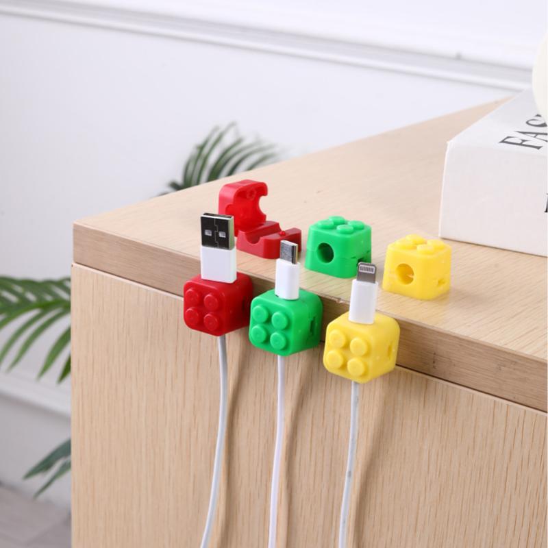 5PCS Building Block Cable Organizer Self-adhesive Cables Clips for Charging Cable Earphone Magnetic Cable Holder Wire Keeper