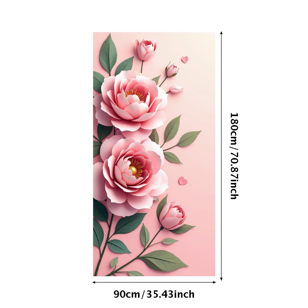Peony Rose Flower Banner Backdrop Spring Outing Wedding Decor Photography Background Party Decoration Event Photo Shoot Supplies