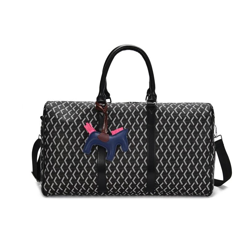 

Водонепроницаемая дорожная сумка из искусственной кожи, ручная, большой емкости, для отдыха, диагональная, крестообразная, для коротких поездок, сумка для хранения багажа чёрный