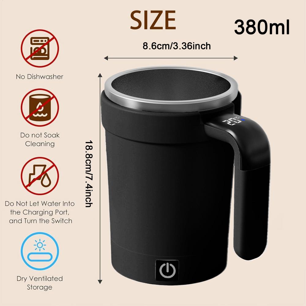 Electric Coffee Self Mixing Mug Waterproof Coffee Mug USB Rechargeable Automatic Magnetic Cup 380ML Portable Mini Mixing Cup