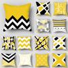 Nordic Yellow Black Abstract Geometric Line Printing Pattern Cushion Cover Home Living Room Sofa Decorative