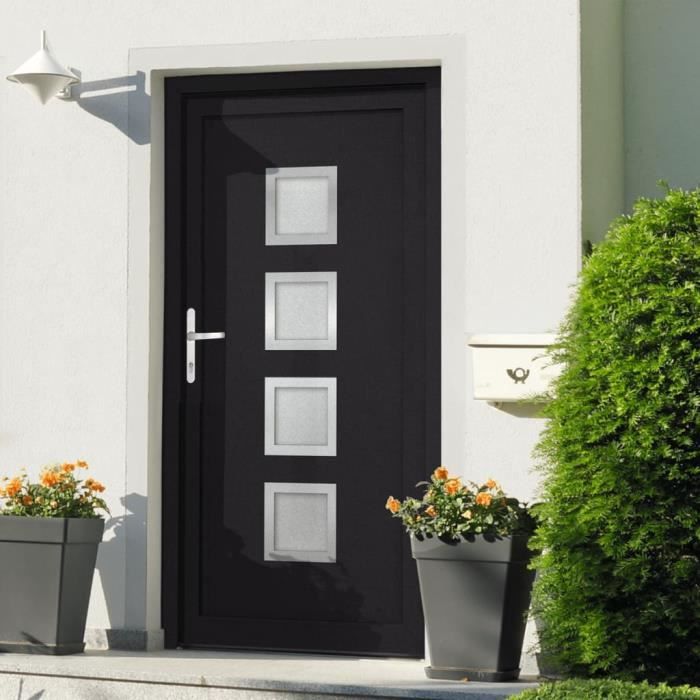 VidaXL Porte d'entrée anthracite 108x200 cm PVC 3187853