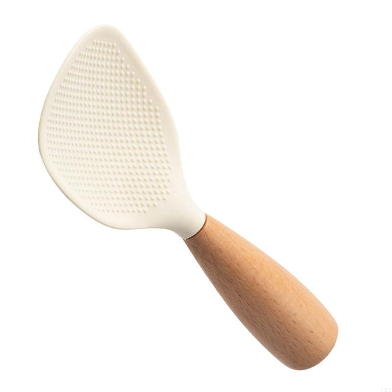 Ergonomic Silicone Spoon with Handle Non-stick Rice Spoons Rice Shovels X3UC