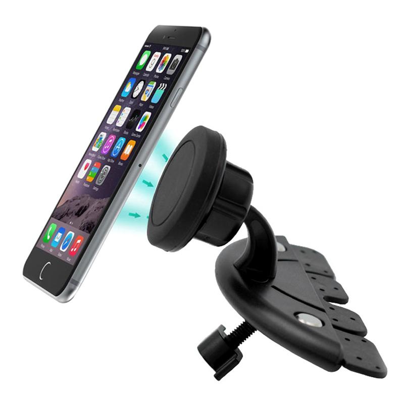 Universal 360-Degree Magnetic Car Phone Mount Holder Slot CD Player for iPhone Tablet GPS Car Cell Mobile Smartphone Stand