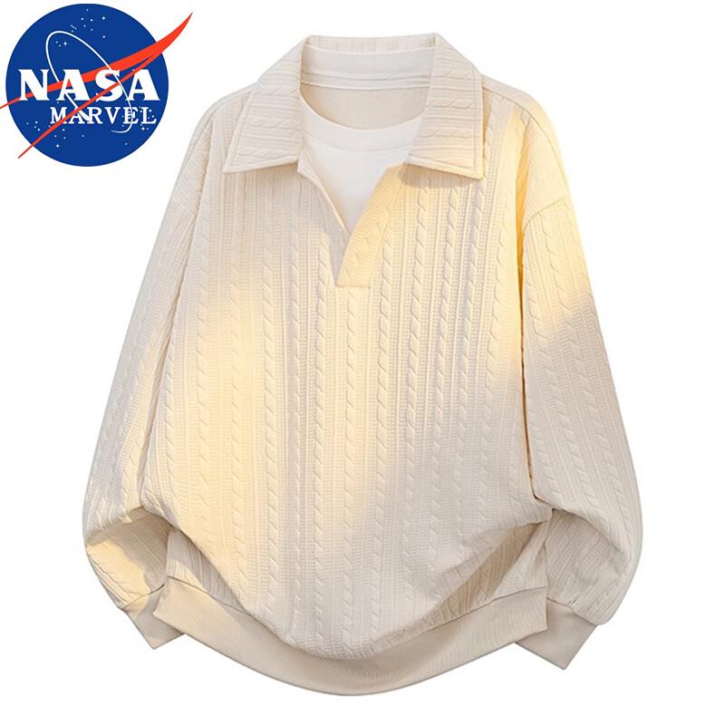 NASA MARVEL Men's Faux Two-Piece Lapel Sweatshirt