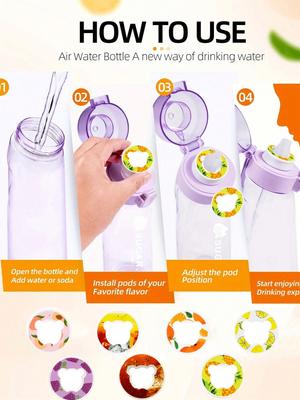 5/7 gab. Lāču augļu dzērienu garšas garšas pods Creative 0 Cukurs 0 Kaloriju garšas gredzens plastmasas ūdens pudelēm Sporta krūzes aksesuārs