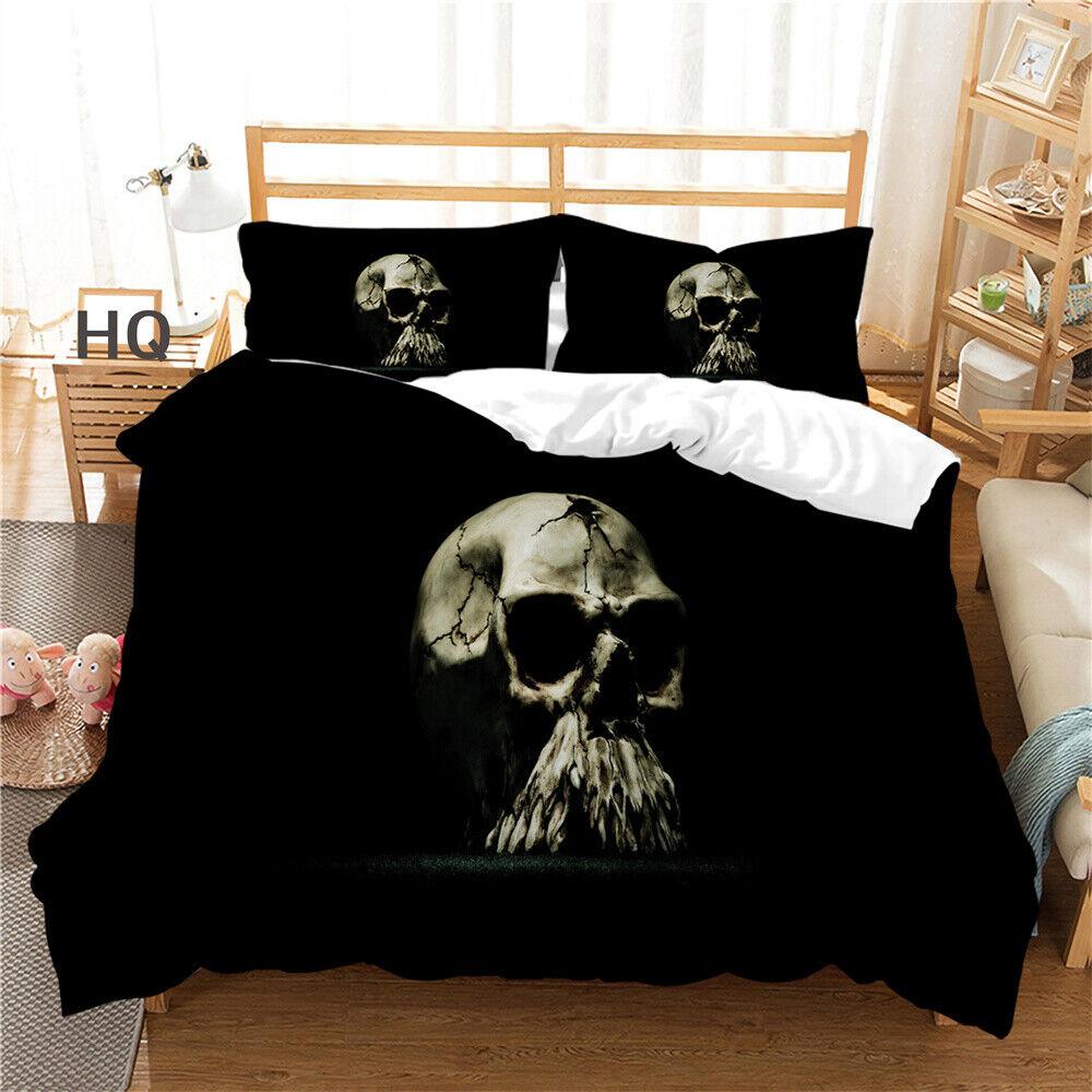 Skull Printing Duvet Cover Teens Bedroom Set Fashion Bedding Set Comforter Cover