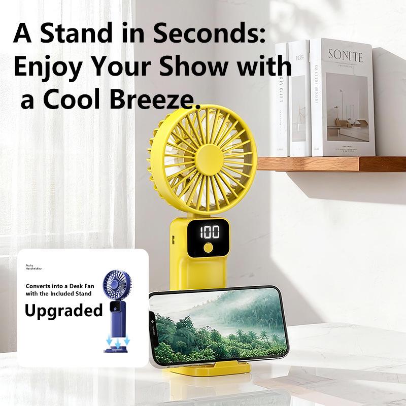 Portable Mini Foldable Desktop Fan: Rechargeable via TYPE-C, Comes with Lanyard, Customizable LOGO