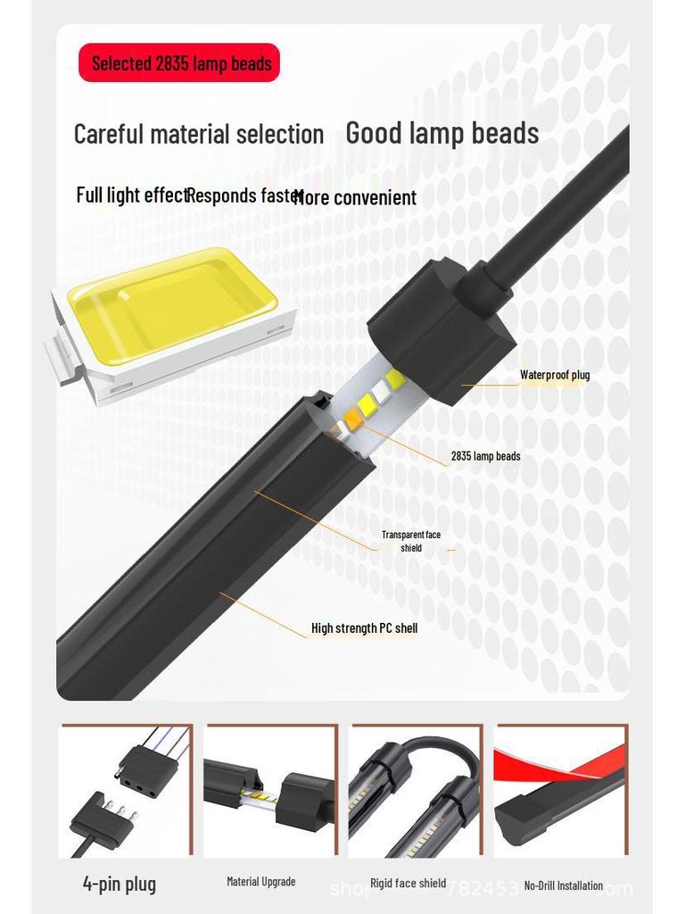 60-Inch Sequential Three-Color Turn Signal Taillight for Pickup Trucks and Trailers