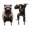 Acrylic Garden Stakes Fun Animal Lawn Signs Raccoon Gorilla Figurines Easy Insertion Garden Stakes for Flower Beds Landscape
